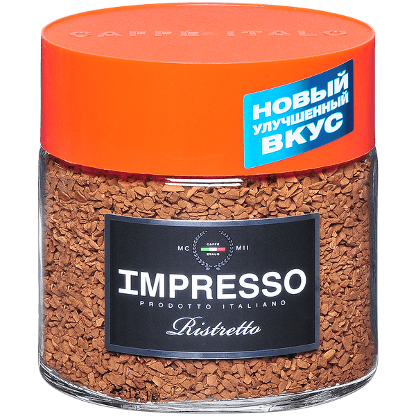 Кофе Impresso Ristretto100г субл+мол (6) стекло_0