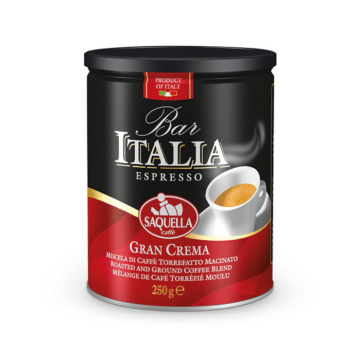 SAQUELLA BAR ITALIA кофе мол Gran Crema 250гр (12)жесть_0