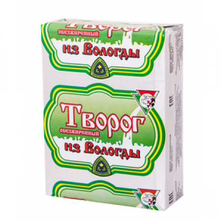 ВОЛОГДА Творог обезжиренный 1,8% жирн 220г (18) фольгаНОВ_0