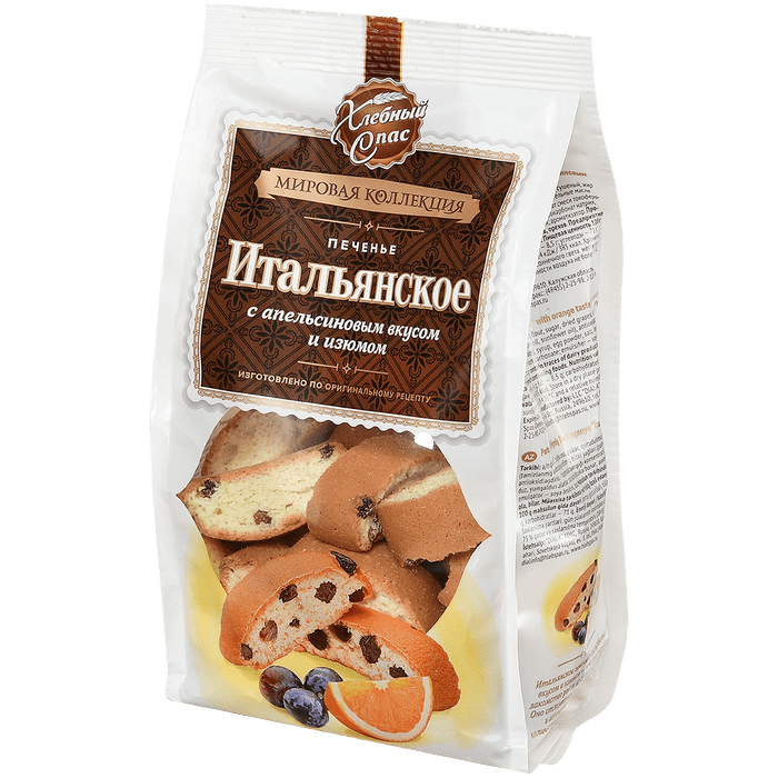 ХлебСпас Печенье Итальянское с апел вкус и изюмом 230г (10)_0