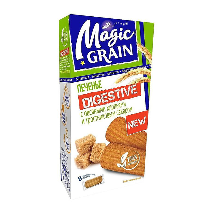 MAGIC GRAIN DIGESTIVE Печенье ОвсянХлоп/ТроснСахар 240г (8)_0