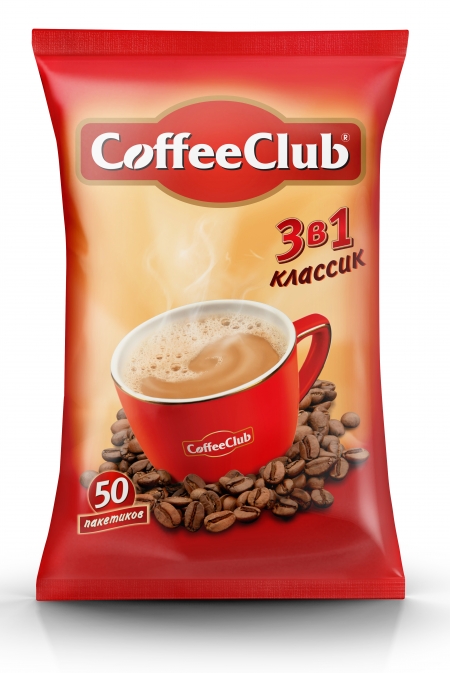 Coffee Club Напиток кофейный растворимый 3в1 Классик 18г х50шт в/у_0