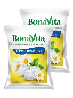 Карамель леденц Bona Vita БАД Мята и ромашка с вит. С 60 гр.