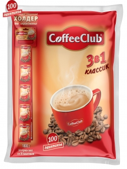 Coffee Club Напиток кофейный  растворимый 3в1 классик 18г х100шт в/у