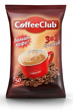 Coffee Club Напиток кофейный растворимый 3в1 Крепкий 18г х50штв/у