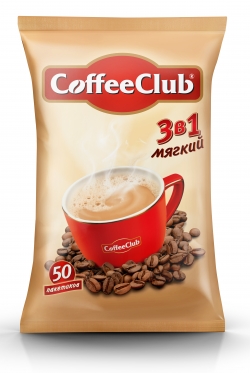 Coffee Club Напиток кофейный растворимый 3в1 Мягкий 18гх50шв/у